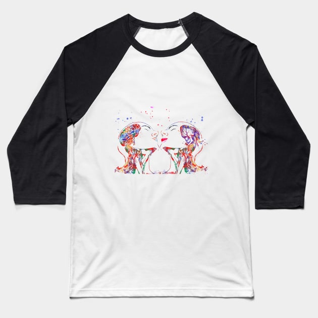 Love art, brain and heart Baseball T-Shirt by RosaliArt